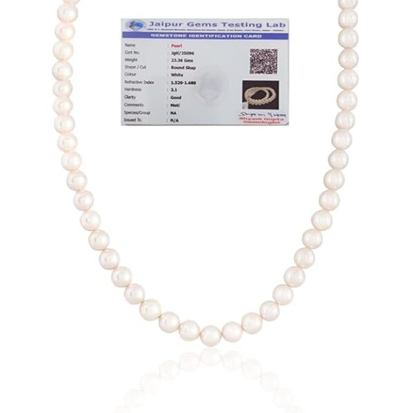INARI SHINES 925 Silver Fresh Water Pearl Single Line Necklace| Pearl Mala| Gift for Women & Girls| With 925 Stamp & Lab Certificate