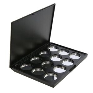 MERISHOPP 12 Slots Empty Magnetic Palette Box for Eyeshadow Powder Makeup Case w/Pans