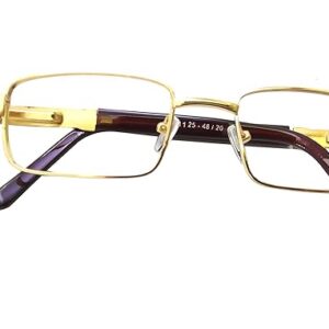 N Specs Reading Glasses For Men Women Metal Golden Colour Thik Side Retro Type Old Is Gold Full Frame With Unbreakable Fiber Glasses